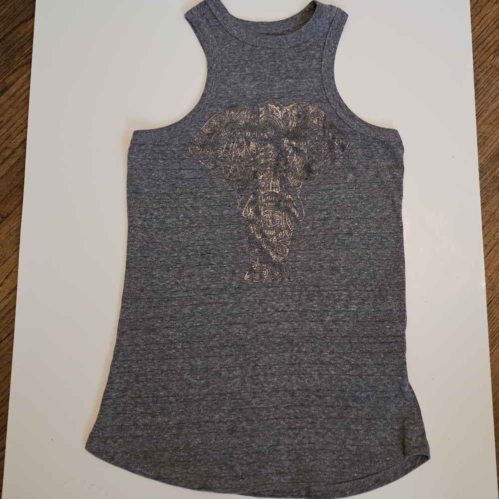 3/$10 Evolution & Creation Gray Elephant Tank Top size Small